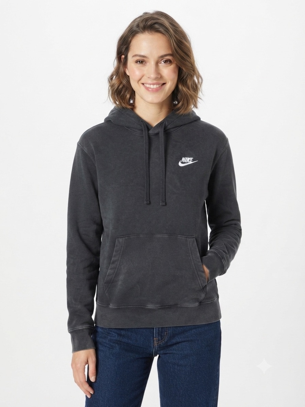 Nike Women's Charcoal Gray Pullover Hoodie Sweater